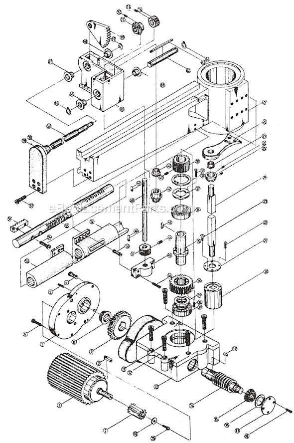 Page D Diagram and Parts List for J-1230R-4 320036 Jet Drill Press