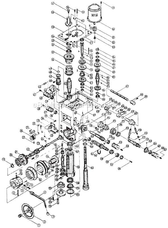 Page F Diagram and Parts List for J-1230R-4 320036 Jet Drill Press