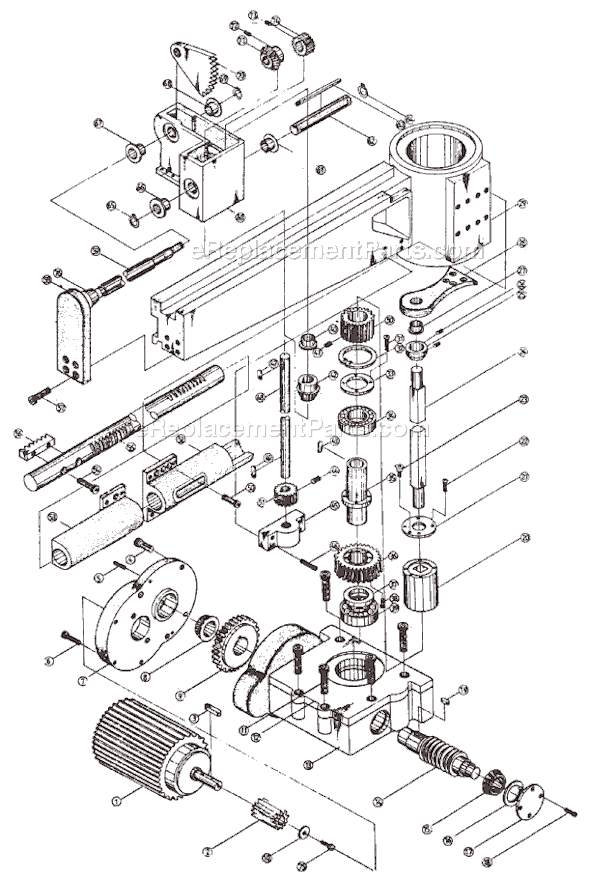 Page D Diagram and Parts List for J-1230R 320036 Jet Drill Press