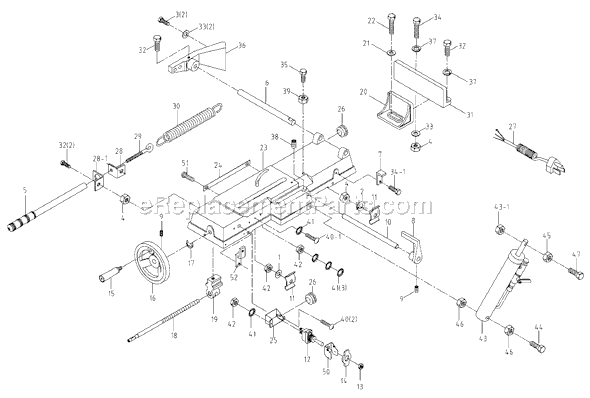 Page C Diagram and Parts List for J-3230 414453 Jet Band Saw