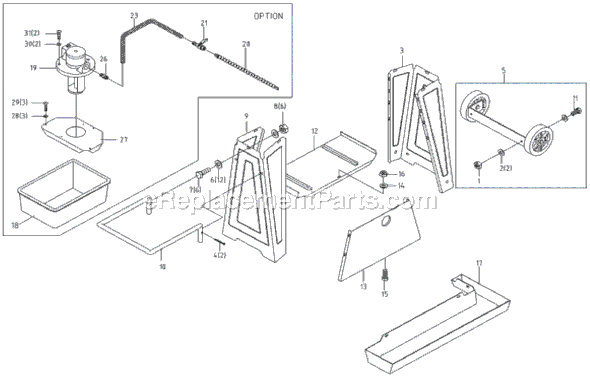 Page D Diagram and Parts List for J-3230 414453 Jet Band Saw