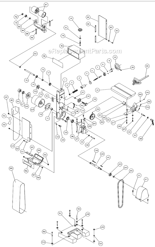 Page A Diagram and Parts List for J-4301A 414601 Jet Sander Polisher