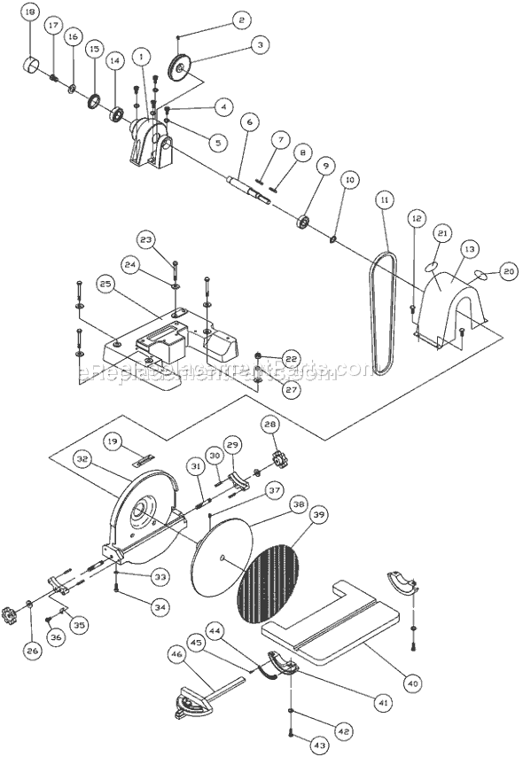 Page A Diagram and Parts List for J-4401A 414603 Jet Sander Polisher