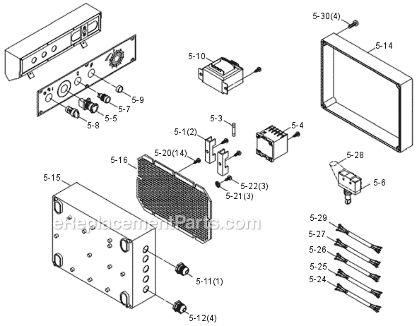 Page C Diagram and Parts List for J-7015 414450 Jet Band Saw