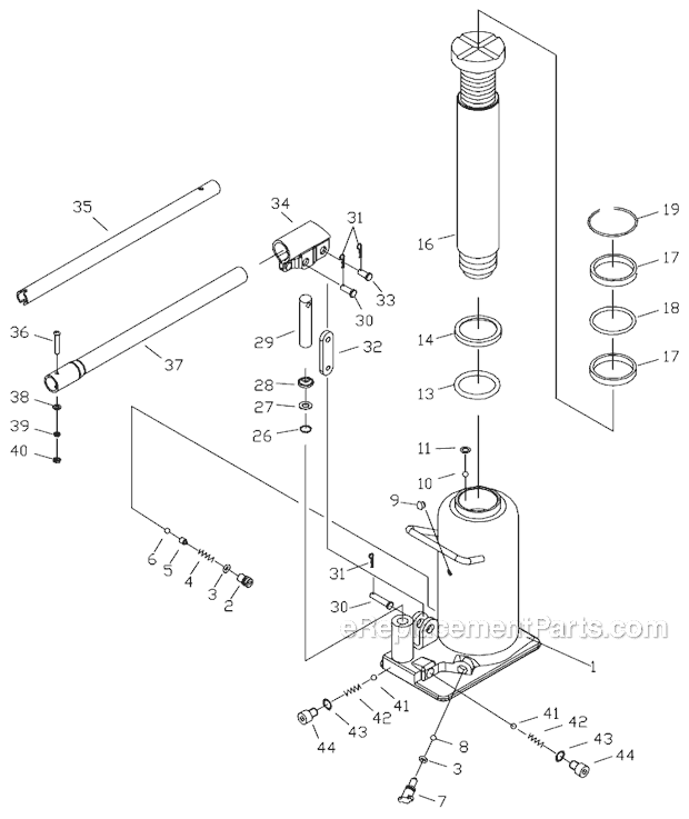 Page A Diagram and Parts List for JBJ-125TL 655555 Jet Jack