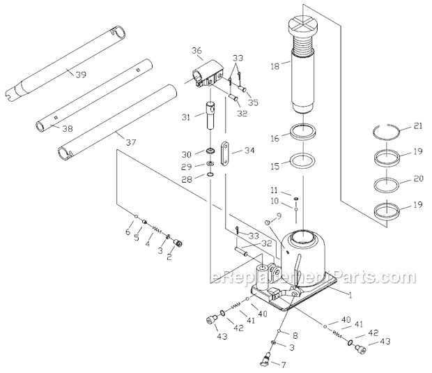 Page A Diagram and Parts List for JBJ-22TL 655557 Jet Jack