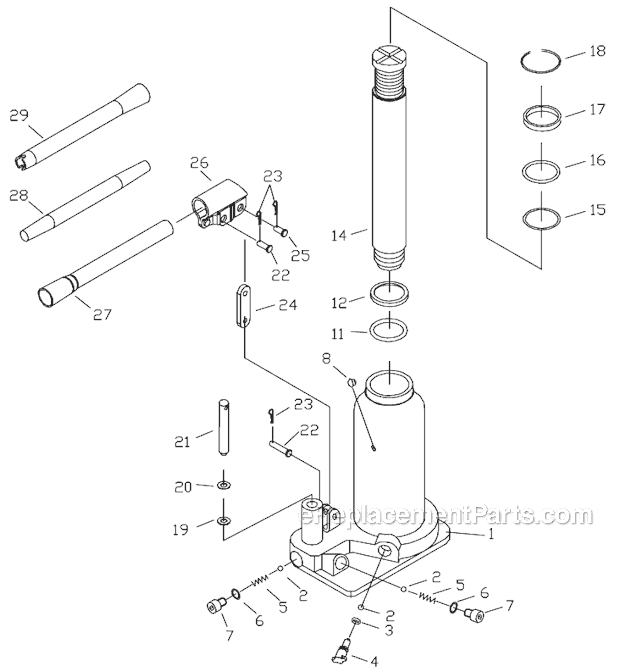 Page A Diagram and Parts List for JBJ-8 8T Jet Jack