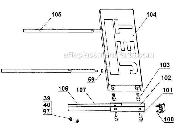 Page F Diagram and Parts List for JBTS-10BT-3 708315LSB Jet Table Saw
