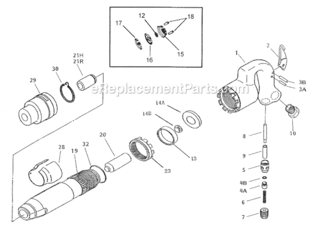 Page A Diagram and Parts List for JCO-2R-RV 557902 Jet Hammer