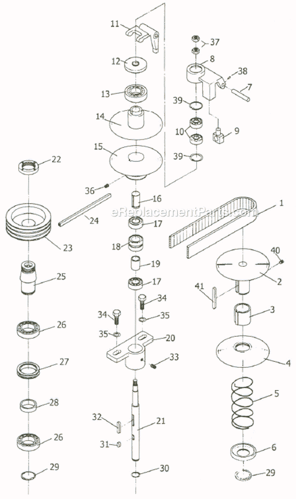 Page B Diagram and Parts List for JDP-20VS-3 354203 Jet Drill Press