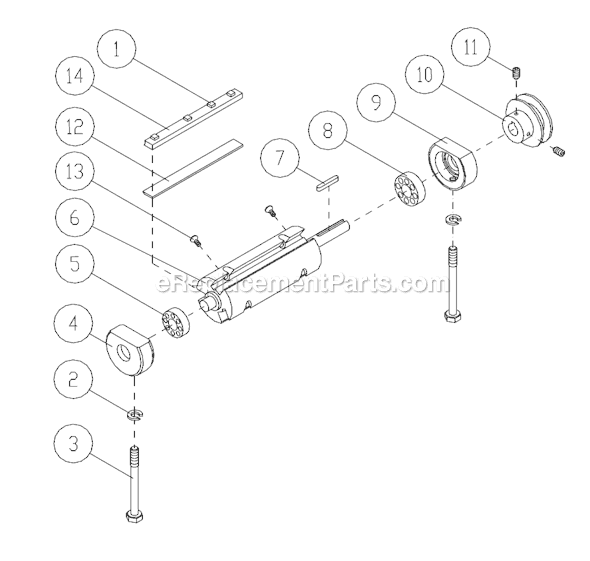 Page D Diagram and Parts List for JJ-6CSDX 708457DXK Jet Planer Jointer