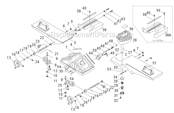 Page C Diagram and Parts List for JJ-6HHDX 708466DXK Jet Planer Jointer