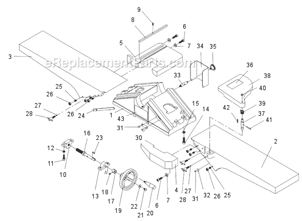 Page B Diagram and Parts List for JJ-8CS 708458K Jet Planer Jointer