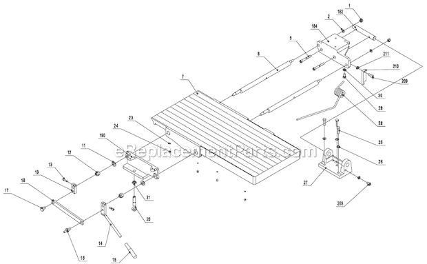 Page A Diagram and Parts List for JJP-12 708475 Jet Planer Jointer