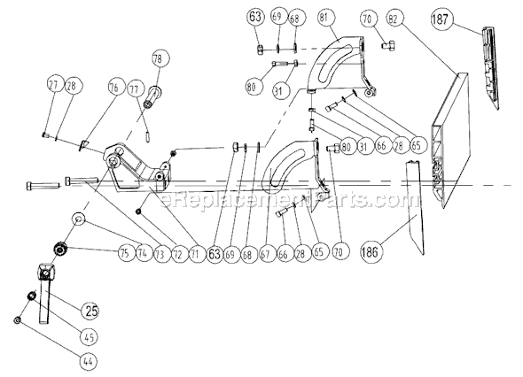 Page K Diagram and Parts List for JJP-8BT 707400 Jet Planer Jointer