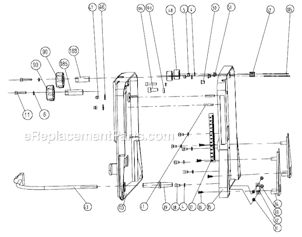 Page L Diagram and Parts List for JJP-8BT 707400 Jet Planer Jointer