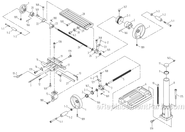 Page B Diagram and Parts List for JMD-15 350017 Jet Drill Press