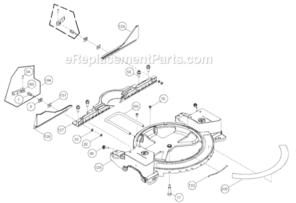 Page C Diagram and Parts List for JMS-10SCMS 707110 Jet Miter Saw