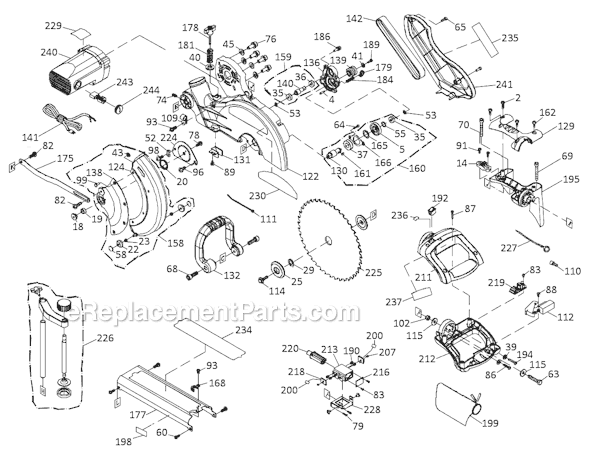 Page A Diagram and Parts List for JMS-12SCMS 707120 Jet Miter Saw