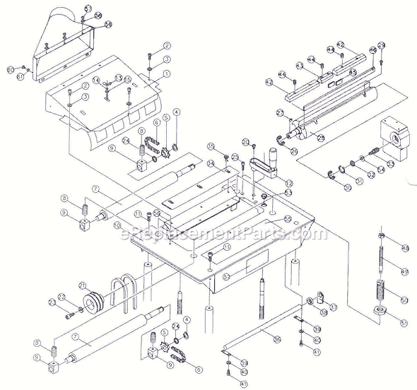Page B Diagram and Parts List for JPM-13CS 708524 Jet Planer Jointer