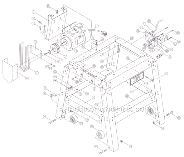 Page D Diagram and Parts List for JPM-13 708526 Jet Planer Jointer