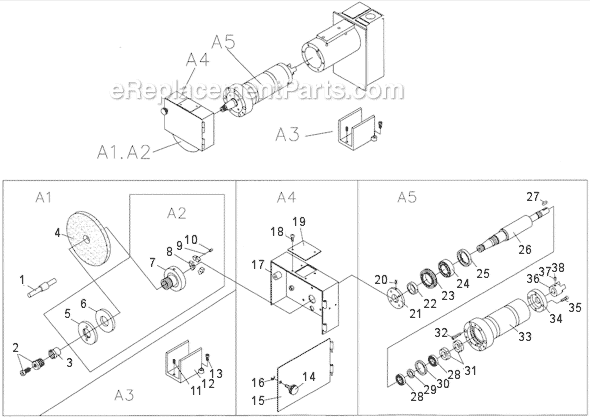 Page A Diagram and Parts List for JPSG-618M1 414519 Jet Bench Grinder