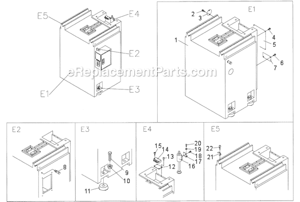 Page E Diagram and Parts List for JPSG-618M1 414519 Jet Bench Grinder