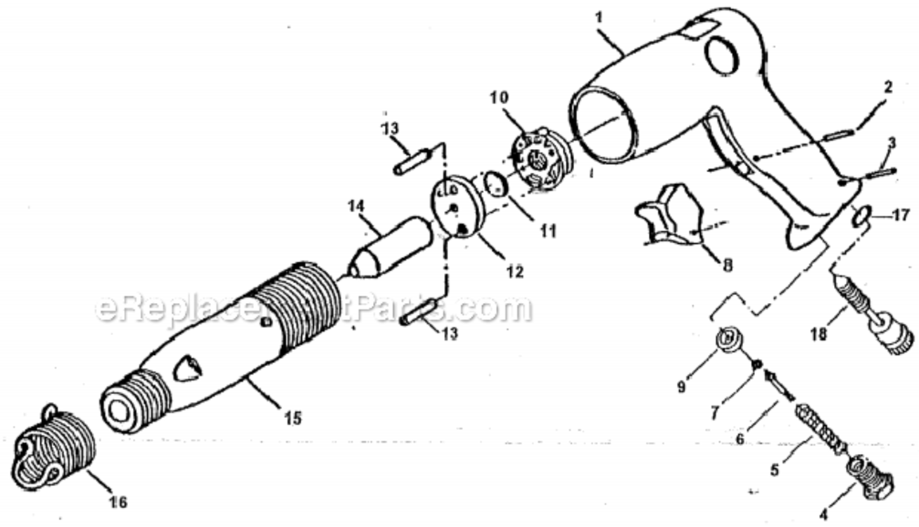 Page A Diagram and Parts List for JSG-0204R  Jet Hammer