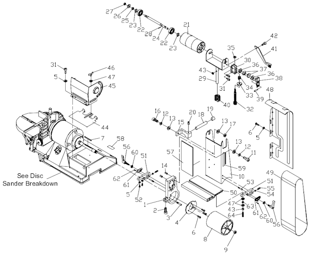 Page B Diagram and Parts List for JSG-96  Jet Sander Polisher