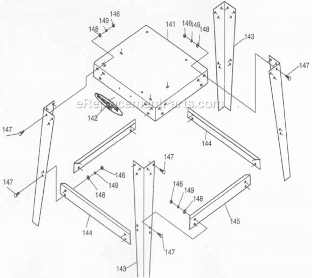 Page B Diagram and Parts List for JSL-12BS  Jet Band Saw
