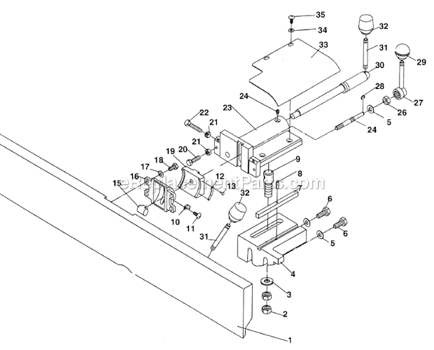 Page C Diagram and Parts List for JSL-6J  Jet Planer Jointer