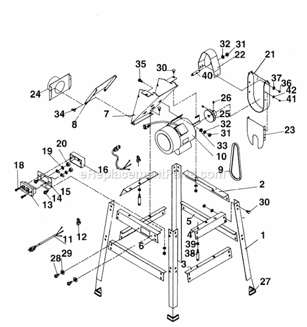 Page D Diagram and Parts List for JSL-6J  Jet Planer Jointer