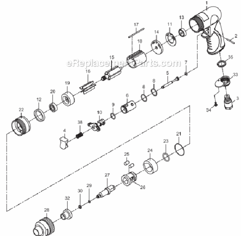 Page A Diagram and Parts List for JSM-4072  Jet Wrench