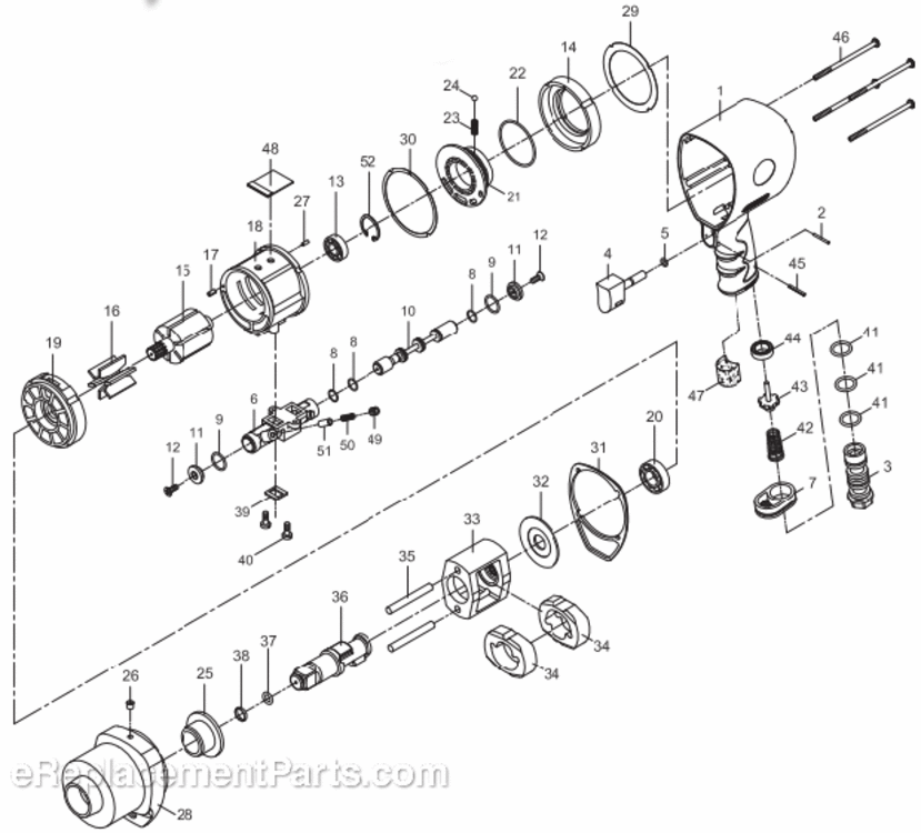 Page A Diagram and Parts List for JSM-4540  Jet Wrench