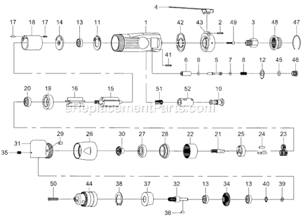 Page A Diagram and Parts List for JSM-709R  Jet Drill