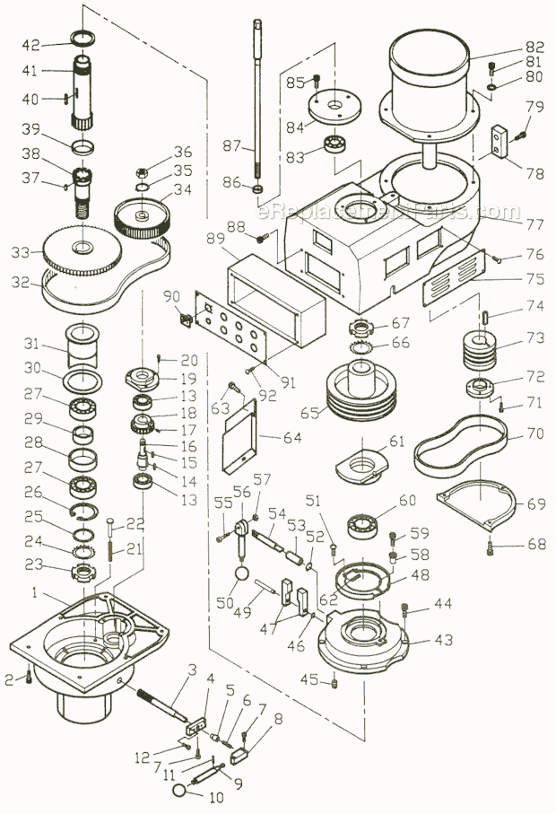 Page A Diagram and Parts List for JTM-1050EVS  Jet Mill