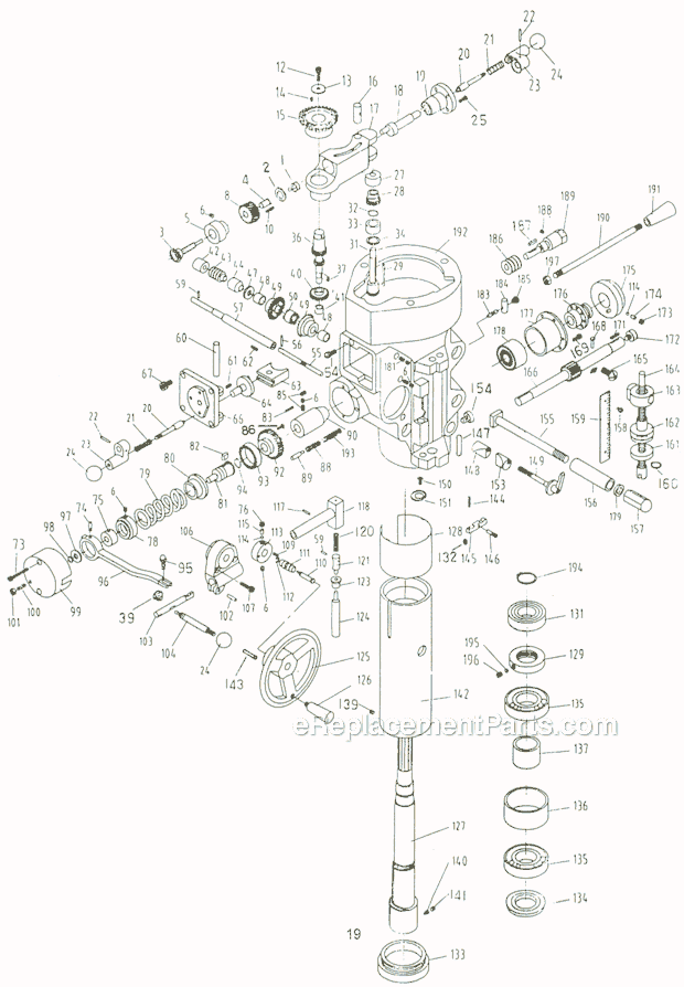 Page B Diagram and Parts List for JTM-1050EVS  Jet Mill