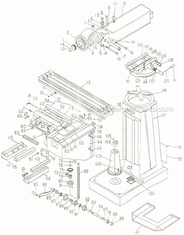 Page C Diagram and Parts List for JTM-1050EVS  Jet Mill