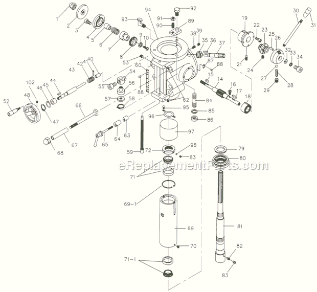 Page B Diagram and Parts List for JTM-836-1 690036 Jet Mill