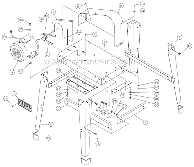 Page C Diagram and Parts List for JWBS-14CS 708115K Jet Band Saw