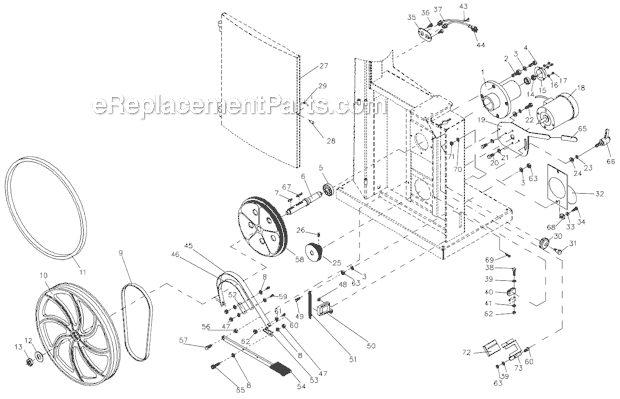 Page B Diagram and Parts List for JWBS-20QT-3 710754B Jet Band Saw