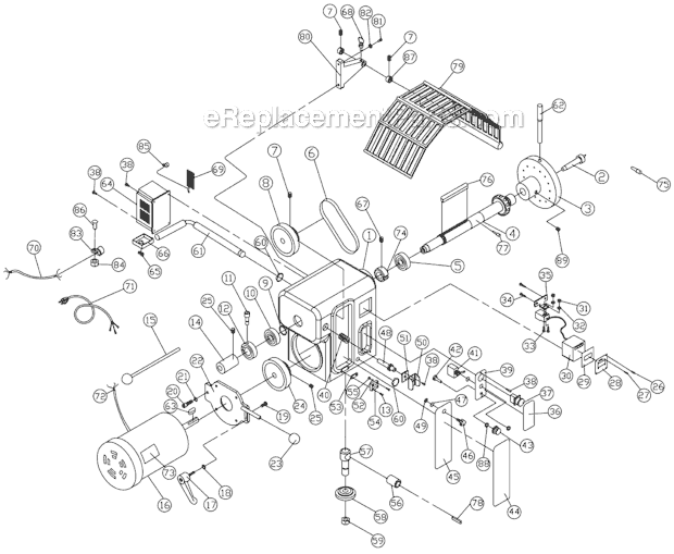 Page B Diagram and Parts List for JWL-1642EVS-2  Jet Lathe