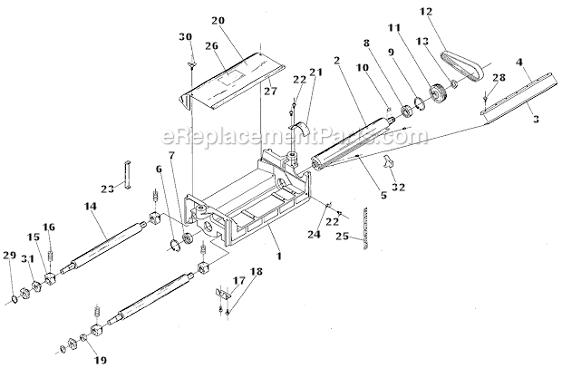 Cutterhead Diagram and Parts List for JWP-12  Jet Planer Jointer