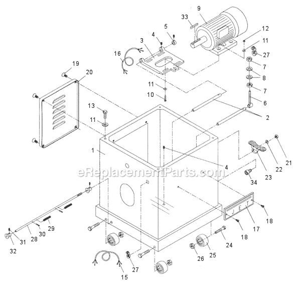 Page E Diagram and Parts List for JWP-15DX 708538 Jet Planer Jointer