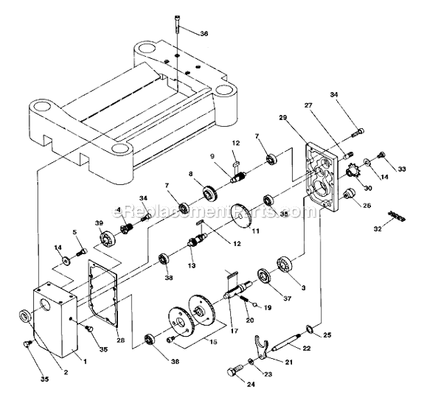 Gear_Box_Assembly Diagram and Parts List for JWP-15HO  Jet Planer Jointer