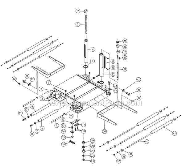 Page B Diagram and Parts List for JWP-16OS 708531 Jet Planer Jointer