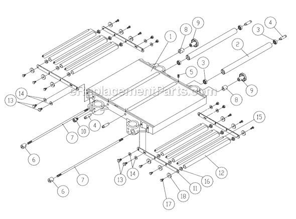 Page B Diagram and Parts List for JWP-208-3 708584 Jet Planer Jointer