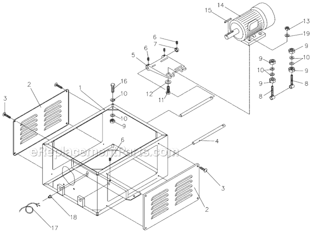 Page C Diagram and Parts List for JWP-208HH 708544 Jet Planer Jointer