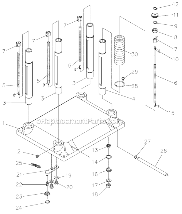 Page D Diagram and Parts List for JWP-208HH 708544 Jet Planer Jointer