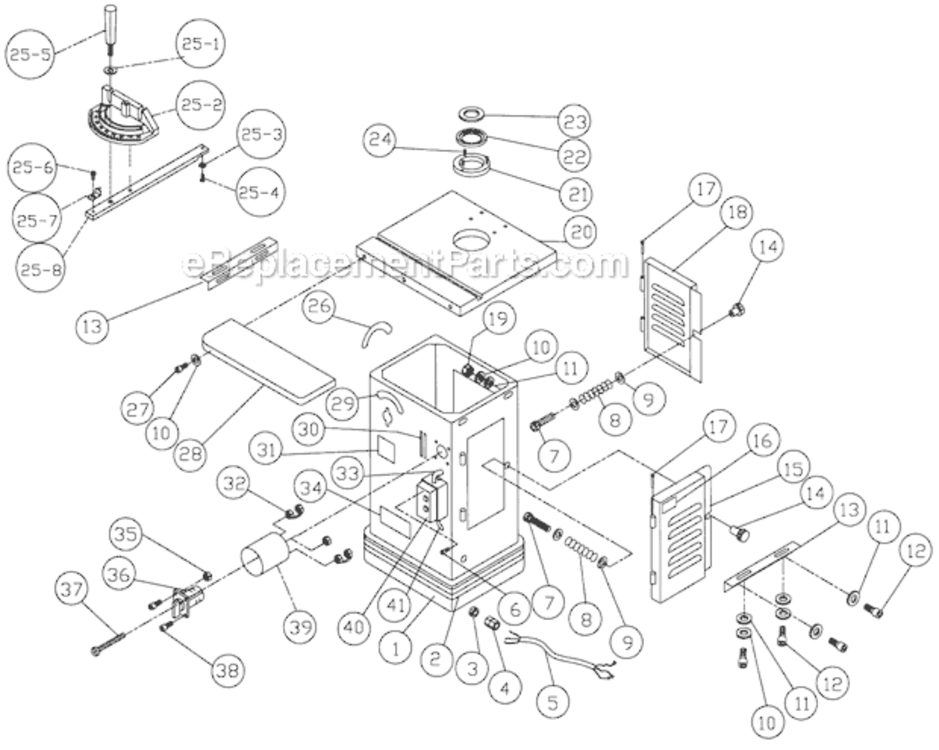 Page A Diagram and Parts List for JWS-25CS 708322 Jet Shaper